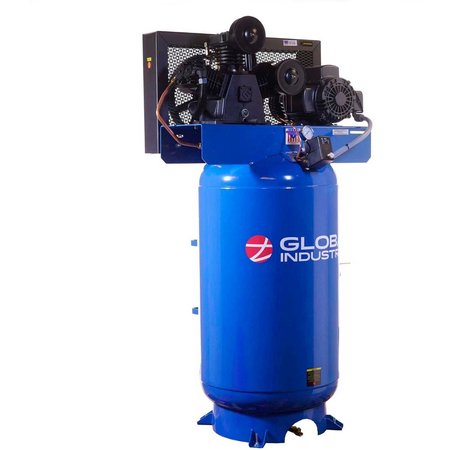 GLOBAL INDUSTRIAL Two Stage Piston Air Compressor, 5 HP, 80 Gal., 1 Phase, 230V B2811234